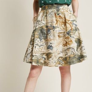 NWT ModCloth Lively Vibe Dinosaur A Line Skirt